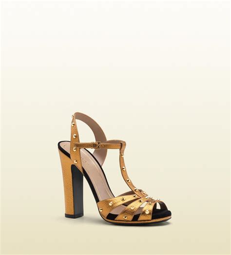 gucci high heels gold